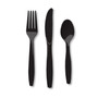 Solid Color Assorted Cutlery, Black, 6-7\" - 1 Pkg