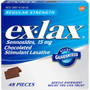 Ex-lax Stimulant Laxative, Regular Strength, Chocolate, 48 ea.