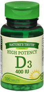 Nature's Truth D3 400 IU Vitamin Supplement - 100 Tablets