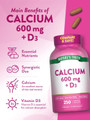 Nature's Truth Calcium 600 mg + D3 Dietary Supplement - 250 Caplets