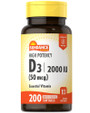 Sundance Vitamins High Potency D3 2000 IU Vitamin Supplement Quick Release Softgels - 200 ct