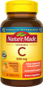 Nature Made Vitamin C 500 mg Chewable Tablets Orange Flavor - 60 ct