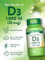 Nature's Truth D3 1000 IU Vitamin Supplement - 250 Softgels