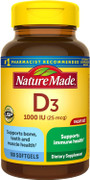 Nature Made Vitamin D3 1000 IU - 180 Liquid Softgels