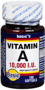 Basic Vitamins Vitamin A 10,000 IU - 100 Softgels