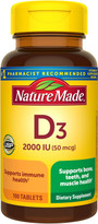 Nature Made Vitamin D3 2000 IU - 100 Tablets
