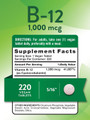Nature's Truth B-12 1000 mcg Vitamin Supplement - 220 Tablets