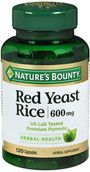 Nature's Bounty Red Yeast Rice 600 mg Herbal Supplement Capsules - 120 ct