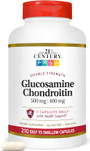 21st Century Glucosamine and Chondroitin Double Strength -210 Easy Swallow Capsules