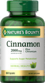 Nature's Bounty Cinnamon 2000 mg Plus Chromium Capsules - 60 ct