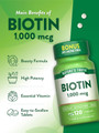 Nature's Truth Biotin 1000 mcg Tablets Natural Berry Flavor - 120 ct
