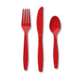 Solid Color Assorted Cutlery - Classic Red, 6-7\"