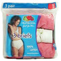 Ladies' Colored Cotton Briefs 3-Pack Underwear - Size 9, Assorted