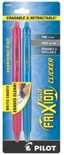 Frixion Clicker Retractable Erasable Gel Pens - Asst, 2 pk Fine