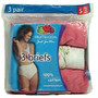 Ladies' Colored Cotton Briefs 3-Pack Underwear - Size 5, Assorted