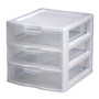 Mini Storage Organizer - Clear/White, 3 Drawer