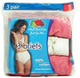 Ladies' Colored Cotton Briefs 3-Pack Underwear - Size 7, Assorted