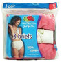 Ladies' Colored Cotton Briefs 3-Pack Underwear - Size 7, Assorted