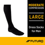 Futuro Revitalizing Dress Socks for Men Moderate Compression Large Black - 1 pr