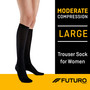 Futuro Revitalizing Trouser Socks for Women Knee Highs Large Black Moderate - 1 Pair