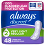 Always Discreet Bladder Protection Very Light Liners Regular Length - 3 pks of 48