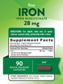 Nature's Truth Easy Iron 28mg Quick Release Capsules - 90 ct