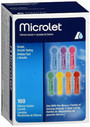 Bayer Microlet Colored Lancets, Silicon Coated - 100 ct