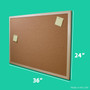 Wood Framed Cork Board 24x36x1\"