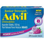 Advil Fever Reducer/Pain Reliever Chewable Tablets Junior Strength Grape Flavored - 24 ct