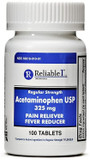Reliable 1 Regular Strength ACEtaminophen USP Tablets 325 mg, 100 Count