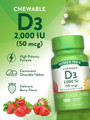 Nature's Truth D3 50 mcg (2,000 IU) Chewable Tablets Natural Berry Flavor - 100 ct