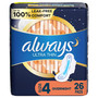 Always Ultra Thin Pads with Flexi-Wings Overnight - 6 packs of 26