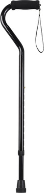 Drive Medical Foam Grip Offset Handle Walking Cane, Black