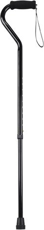 Drive Medical Foam Grip Offset Handle Walking Cane, Black