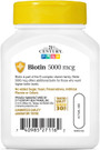 21st Century Biotin 5000 mcg Capsules - 110 Ct
