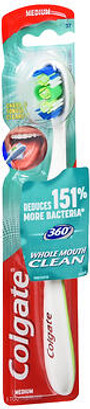 Colgate 360 Degrees Whole Mouth Clean Toothbrush Medium