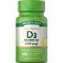 Nature's Truth High Potency Vitamin D3 250 mcg (10,000 IU) Quick Release Softgels - 100 ct