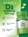 Nature's Truth High Potency Vitamin D3 250 mcg (10,000 IU) Quick Release Softgels - 100 ct