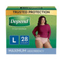 Depend Fit-Flex Underwear for Women Large Maximum Absorbency  - 2 pks of 28