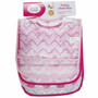 Luvable Friends Water Resistant Bibs with Crumb Catcher Pocket, Flamingo - 4 Count