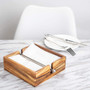 Ironwood Gourmet Acacia Wood Napkin Holder with Weighted Stainless Steel Holder