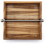 Ironwood Gourmet Acacia Wood Napkin Holder with Weighted Stainless Steel Holder
