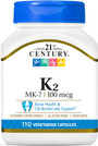 21st Century Vitamin K 100mg-110 Vegetarian Capsules