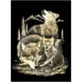 Engrave Art-Wolves, Gold - 8 in.x10 in.