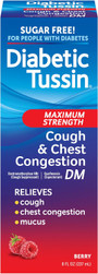 Diabetic Tussin Maximum Strength Cough & Chest Congestion DM Liquid Berry Sugar Free - 8 oz