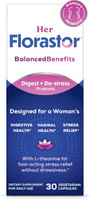 Florastor Her BalancedBenefits Digest + De-Stress Probiotic Vegetarian - 30 Capsules