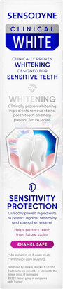 Sensodyne Clinical White Stain Protector Toothpaste for Sensitive Teeth and Cavity Prevention - 3.4 oz