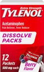 Tylenol Extra Strength Dissolve Packs Berry Flavor - 12 ct
