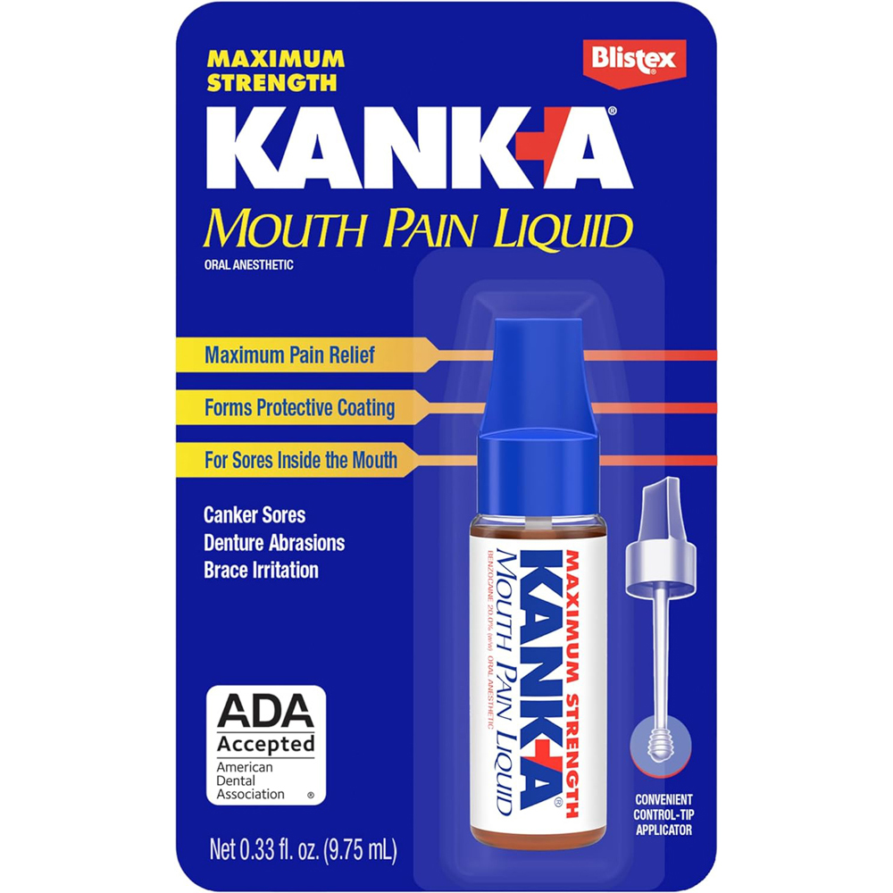 Professional Strength Kank-A Mouth Pain Liquid By Blistex - 0.33 Oz (9 Ml)  