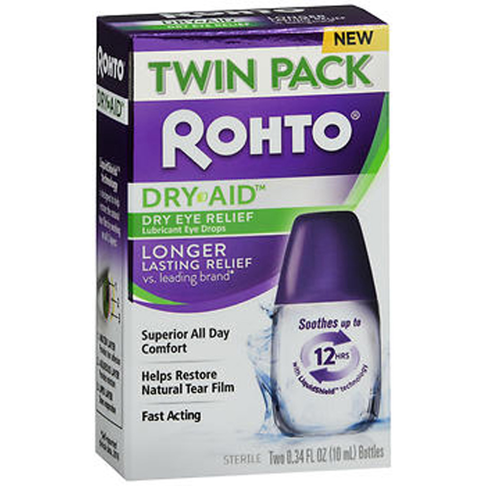 Rohto Dry-Aid Dry Eye Relief Lubricant Eye Drops Twin Pack